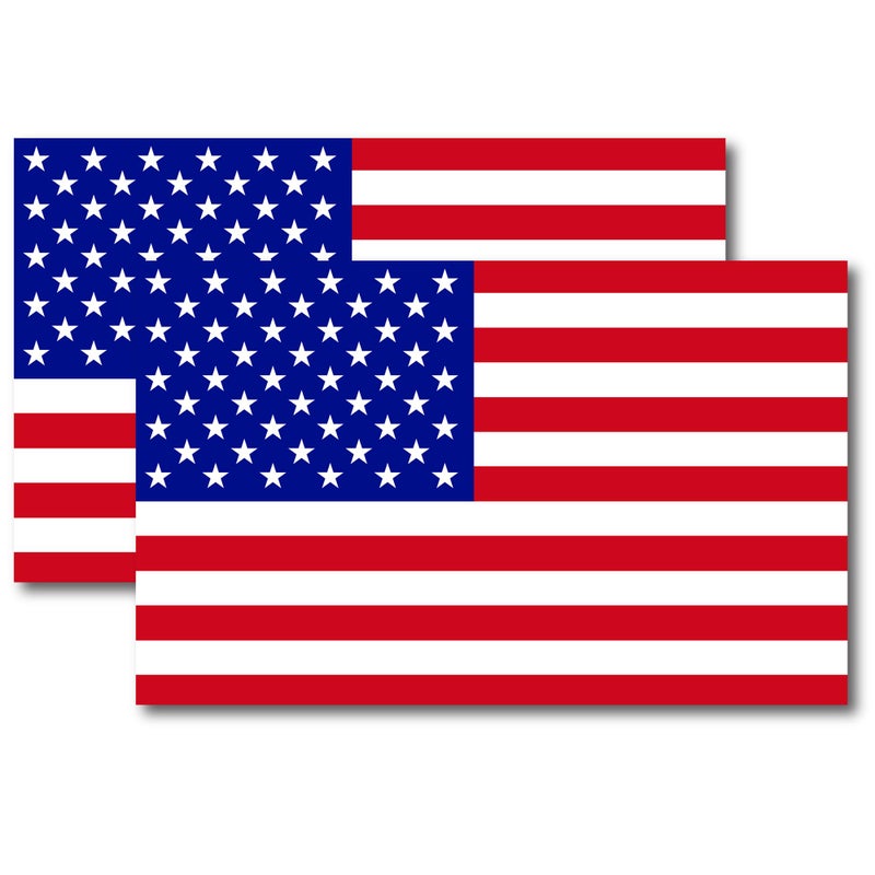 Magnet Me Up: American Flag Automotive Magnet Decal - 5x8 inches, 2 Pack, Red White, and Blue - Heavy-Duty for Car, Truck, SUV United States of America Patriotic Auto Accessories, USA Flag Car Magnets - Image 1